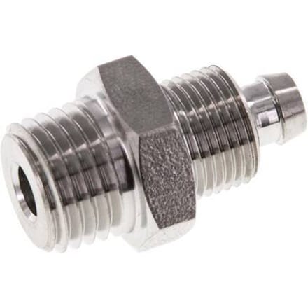 8x6 & 1/4''NPT RVS 1.4571 Rechte Opsteekkoppeling Buitendraad