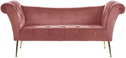 BELIANI NANTILLY - Chaise longue - Roze - Symmetrisch - Fluweel