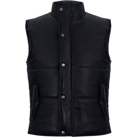 Puffer warmer vest Mouwloos gewatteerd leren jack