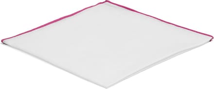 Witte pochet met roze randen