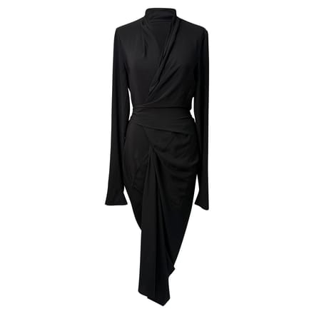 Rick Owens Cocoon midi-jurk in zwart acetaat