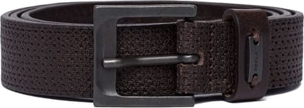 REPLAY Leren Riem Full Leather Belt W100 Black Brown Donkerbruin