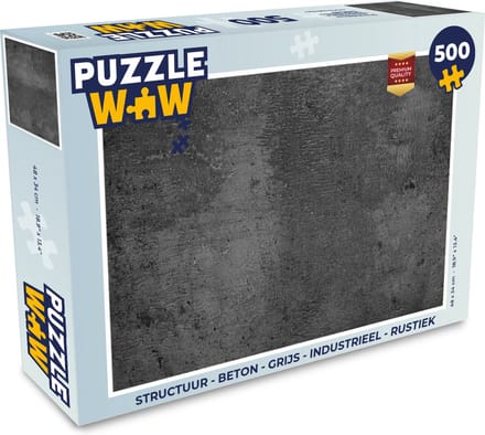 Puzzel Structuur - Beton print - Grijs - Industrieel - Rustiek - Legpuzzel - Puzzel 500 stukjes