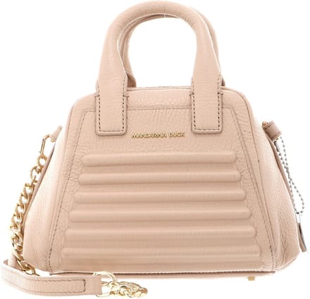 MANDARINA DUCK Leren Handtas Schoudertas I-Con Tote Lamb's Wool Beige