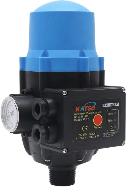 Automatische Waterpomp Regelaar - Drukcontroller Pomp - Waterdruk Beheer - Bescherming Tegen Drooglopen - 10 Bar - Zwart