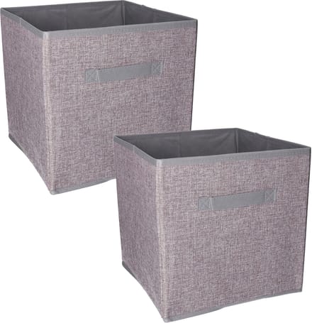 Storage solutions Kast opberg/opruim mand - Set van 2x stuks - grijs - 30 x 30 x 30 cm