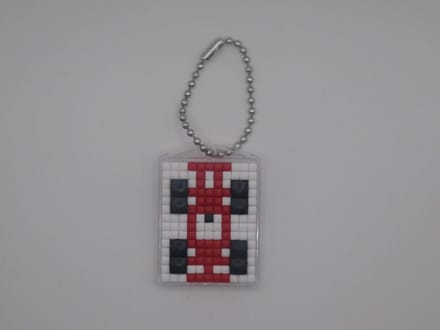 Sleutelhanger, Raceauto, Rood, Pixels.