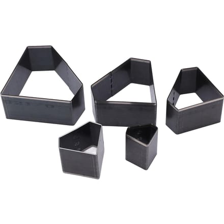 5 Stuks Leer Stansmes Holle Ponsvorm Verschillende Maten Diamantvormig DIY Leer Snijden black