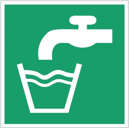 Drinkwater bord – E015 | gecoat dibond materiaal | 20 x 20 cm