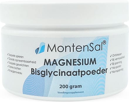 MontenSal - Magnesium Bisglycinaat Poeder - 200 gram