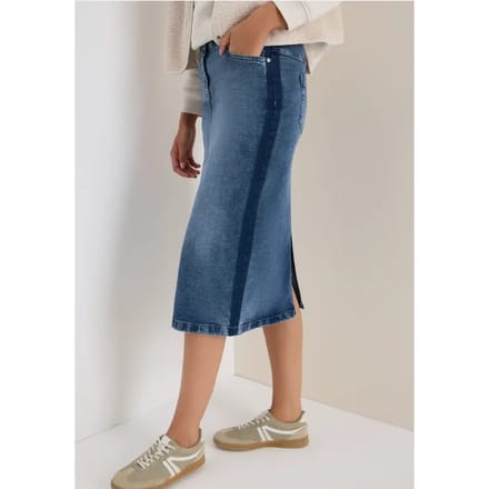 Denim rok met galonstrepen