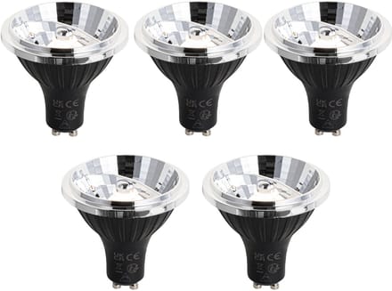 LUEDD Set van 5 GU10 3-staps dimbaar LED lamp 70mm 6.5W 600 lm 3000K