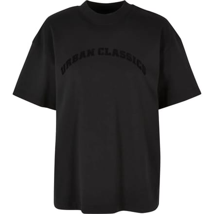 Urban Classics - Oversized Flock Dames T-shirt - XS - Zwart