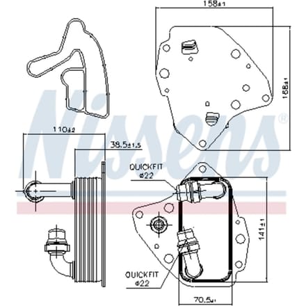 Olie radiator, motorolie NISSENS 90996