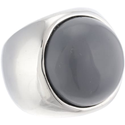 Behave - Ring - Statement Zilverkleurige Ring met Grijze Steen | Modern & Stijlvol | Nikkelvrij