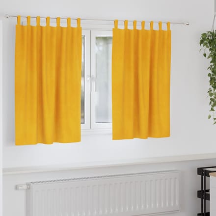 vidaXL - Gordijnen - 2 - st - Mosterdgeel - 140 - x - 140 - cm - fluweel