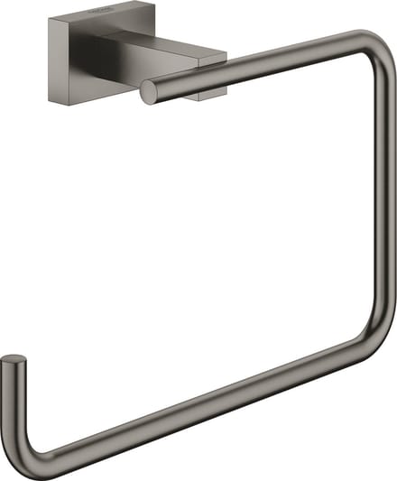 GROHE Essentials Cube Handdoekring - Hard Graphite Geborsteld (mat donker grijs) - 40510AL1