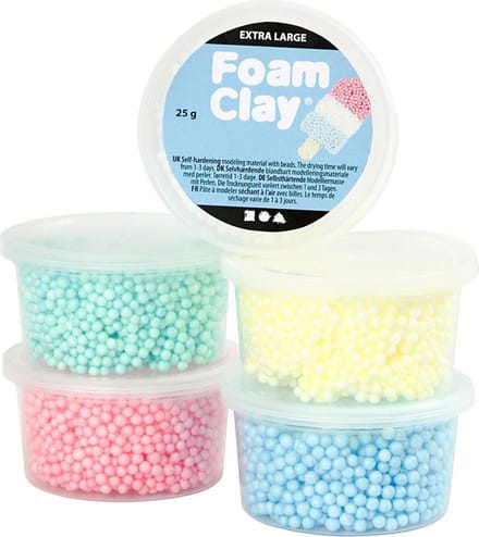 Foam Clay Extra Large, diverse kleuren, 5x25 gr/ 1 doos