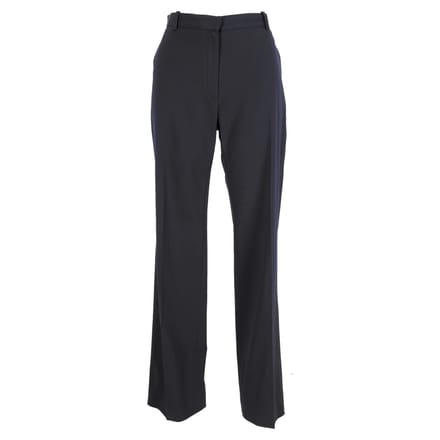 Lanvin rechte broek van wol in marineblauw.