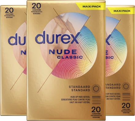 Durex Condooms Nude 20st - 3 Stuks - Voordeelverpakking