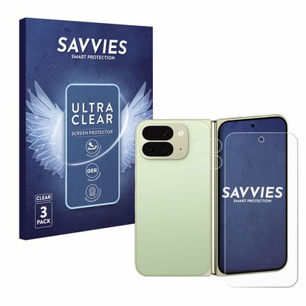 Savvies - Screenprotector voor Google Pixel 10 Pro Fold (Voor+Camera) - Folie Beschermfolie transparant 6 Stuks