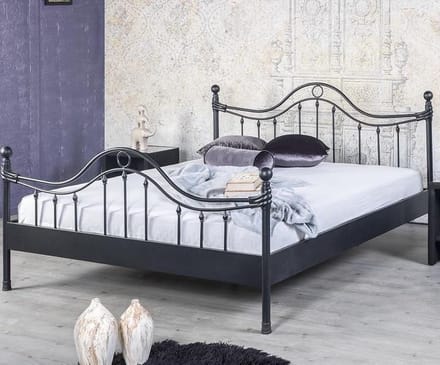 Bed Box Wonen Lorena metalen bed Zwart 160x200cm