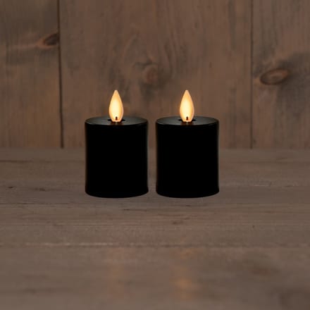 B.O.T. 2Pcs Candle kaarss Black 4,5X8 cm Moving Flame 2X2Aaa Anna's...