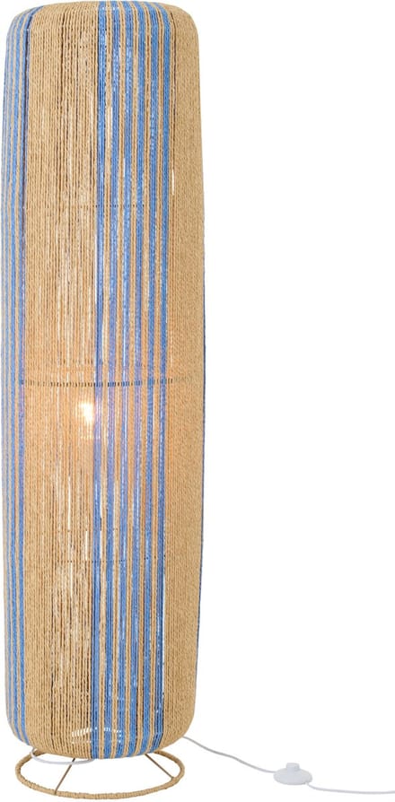 J-Line lamp Touw Cilinder - metaal - blauw/naturel - large