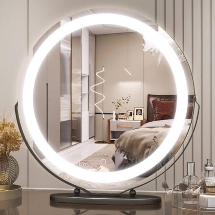 Verlichte make-upspiegel met dimbaar LED-licht en smart touch bediening