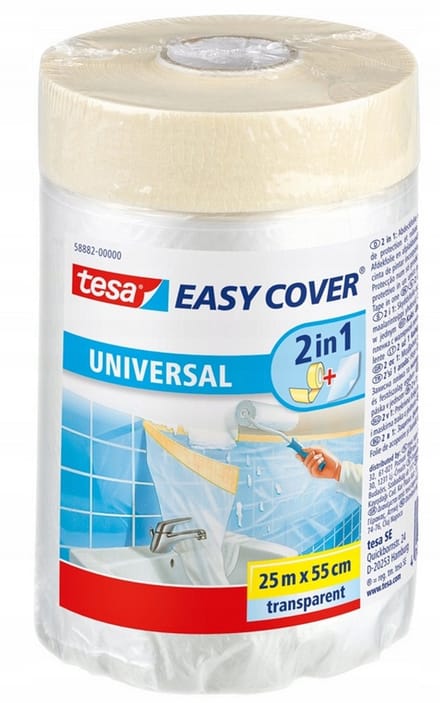 Beiersdorf TESA - Folie met Masking Tape - 25m - 55cm - HDPE