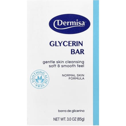 Dermisa, Savon en barre à la glycérine, Peau normale, 85g (3 oz) blue