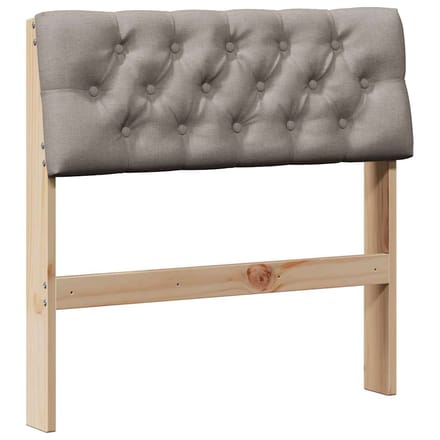 vidaXL Gestoffeerd hoofdbord Taupe 75 cm Massief grenenhout