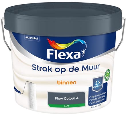 Flexa - Strak Op De Muur Binnen Mat - Flow Colour 4 - Mengverf - 2,5 L