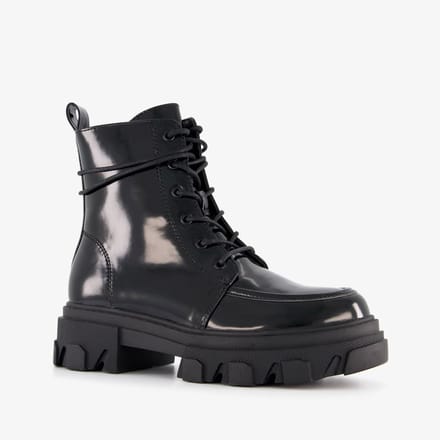 ONLY Shoes lak dames veterboots zwart - Maat 40