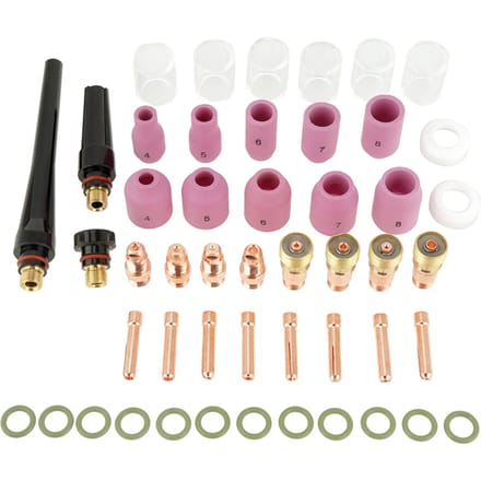 49-delige set Gaslens Alumina Mondstukken Cups Spantangen Accessoirekit voor Lastoorts
