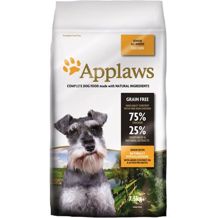 2x7,5kg Senior Kip Applaws Hondenvoer