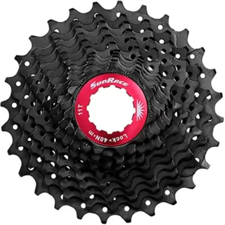 Cassette 11 speed Sunrace CSRX1 11-36T - zwart/rood