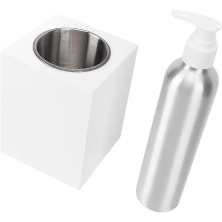 Enkele Fles Massageolie Verwarmer Roterende Temperatuurregeling Lotion Warmer met Eén Aluminium white
