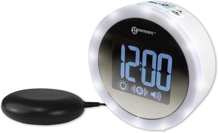 Extra Harde Wekker voor Slechthorenden - 95dB Luid Alarm met Trilschuim en LED-Knipperlichten - Wit