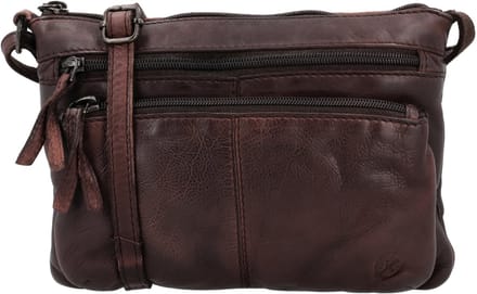 Hide & Stitches Paint Rock Schoudertas - 100% Leer - Donkerbruin