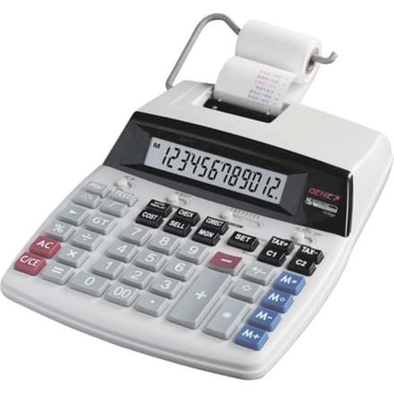 GENIE D69 PLUS Bureaurekenmachine met printer Wit Aantal displayposities: 12 werkt op het lichtnet (b x h x d) 210 x 278 x 73 mm