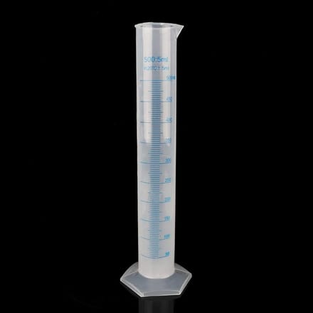 Dailygoods- Maatcilinder 500ml - Plastic - Laboratorium - Afgestempeld - Roll-resistent - Gemakkelijk vullen/pouren - Stabiliteit - Meetcilinder