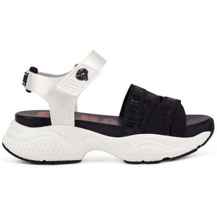 Sandalen met sleehak Ed Hardy Overlap Sandal Black/White