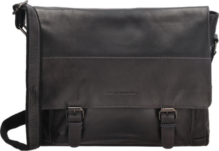 Hide & Stitches Japura Schoudertas - 100% Leer - Zwart