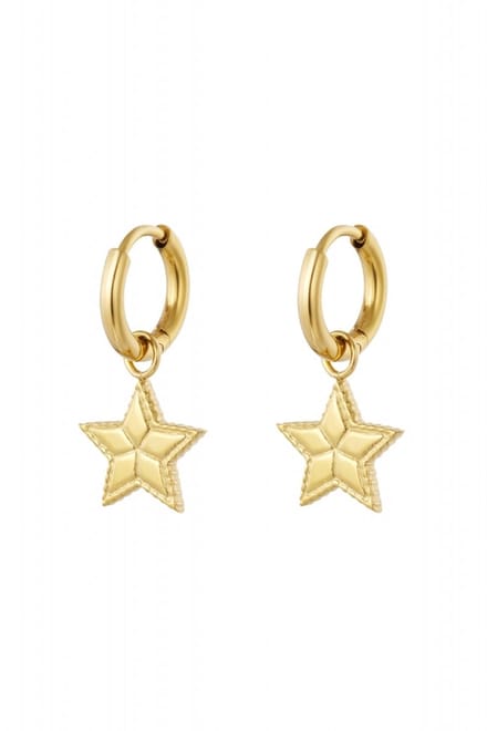 Oorbellen ster met print 0.8x8 - goud - LMPiercings