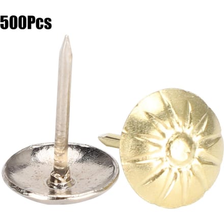 500 pièces Clous de tapisserie Forme Chrysanthème Décor de canapé Accessoires de vêtement Fer 11 x 16 mm