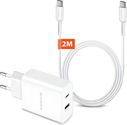 Fast Charger met USB C naar USB C Oplader Kabel - 2 Meter - Universeel
