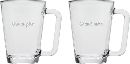 Theeglas gegraveerd - 26cl - Grand-père & Grand-mère