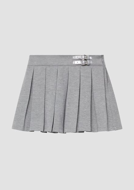 Mini rok met plooien in interlock jersey trapeziumvorm voor meisje s.Oliver
