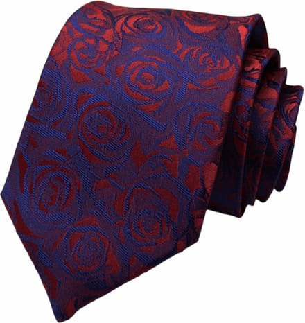 Fako Fashion - Luxe Stropdas - 145cm - 8cm - Roos Paars/Rood